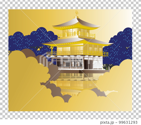 金閣寺反映在米拉科池塘 99631293