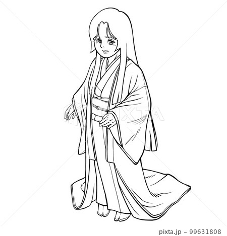 戦国時代の姫【線画】 99631808