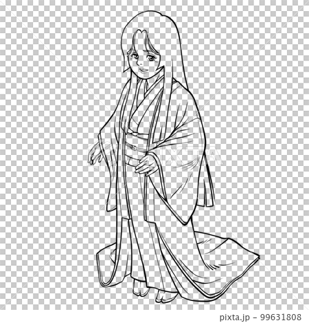 戦国時代の姫【線画】 99631808