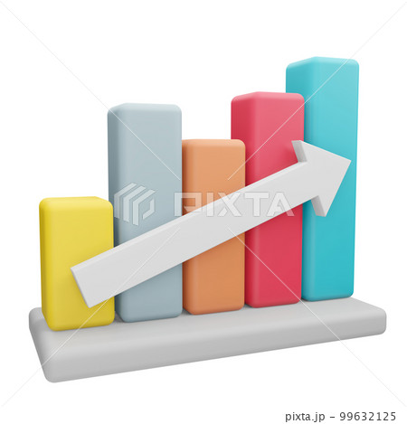 Growing bars graphic with rising arrow. Growing bars graphic with rising arrow. 99632125