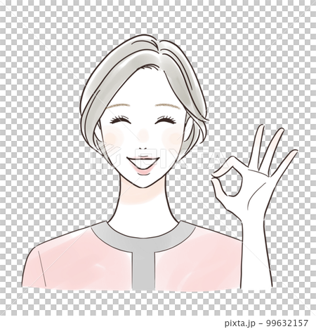 Esthetician giving OK sign 99632157