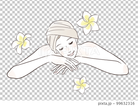 一位女士在美容沙龍閉著眼睛放鬆 99632316