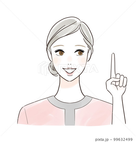 横を見て指差しするエステティシャン 横を見て指差しするエステティシャン 99632499