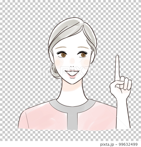 横を見て指差しするエステティシャン 横を見て指差しするエステティシャン 99632499