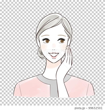 美容師微笑著撫摸臉頰 99632501
