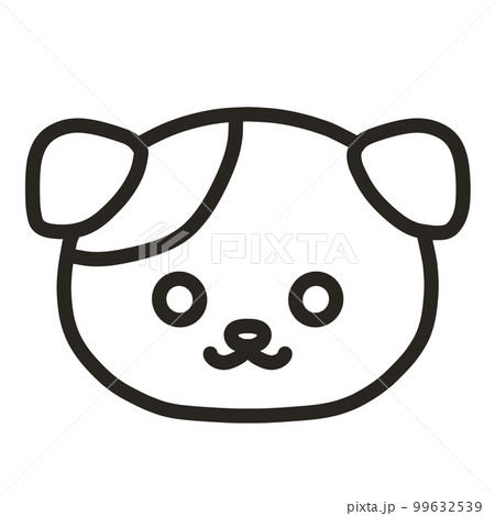 犬の手書きイラスト モノクロ 犬の手書きイラスト モノクロ 99632539
