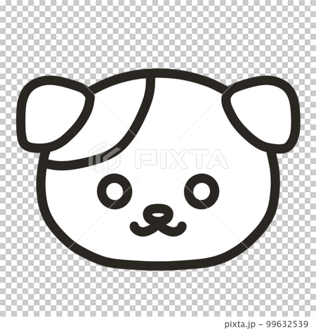 犬の手書きイラスト モノクロ 犬の手書きイラスト モノクロ 99632539