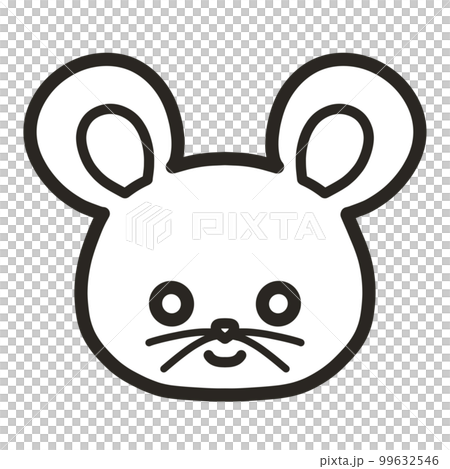 鼠標單色的手繪插圖 99632546
