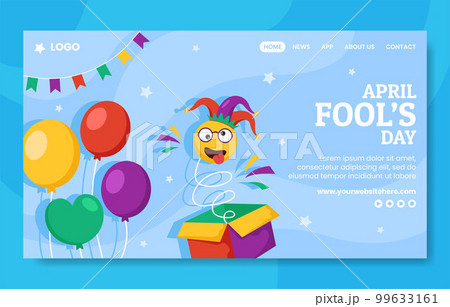 Happy April Fools Day Social Media Landing Page Cartoon Hand Drawn Template Background Illustration Happy April Fools Day Social Media Landing Page Cartoon Hand Drawn Template Background Illustration 99633161