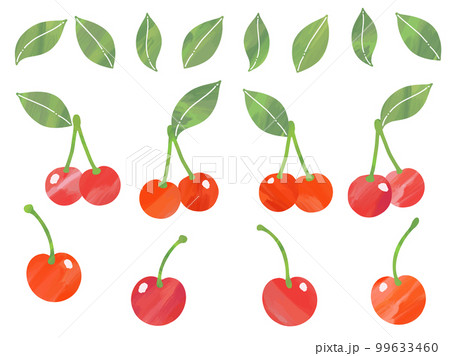 水彩のさくらんぼのイラスト素材 99633460