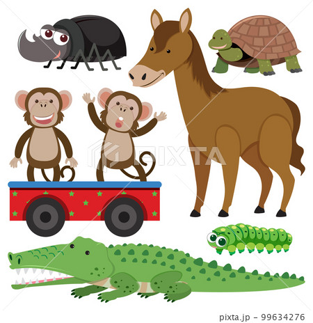 Set of animals cartoon simple style 99634276