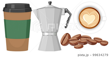 Set of coffee object isolated 99634279
