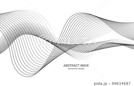 Abstract wave element for design. Digital frequency track equalizer. Stylized line art background. Vector illustration. Wave with lines created using blend tool. Curved wavy line, smooth stripe. Abstract wave element for design. Digital frequency track equalizer. Stylized line art background. Vector illustration. Wave with lines created using blend tool. Curved wavy line, smooth stripe. 99634687