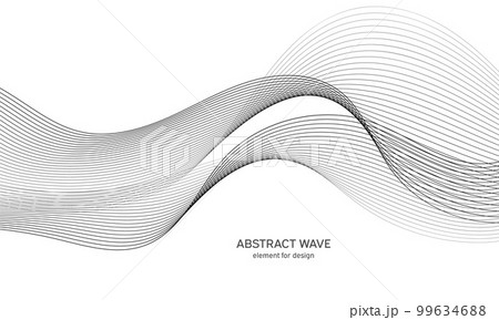 Abstract wave element for design. Digital frequency track equalizer. Stylized line art background. Vector illustration. Wave with lines created using blend tool. Curved wavy line, smooth stripe. Abstract wave element for design. Digital frequency track equalizer. Stylized line art background. Vector illustration. Wave with lines created using blend tool. Curved wavy line, smooth stripe. 99634688