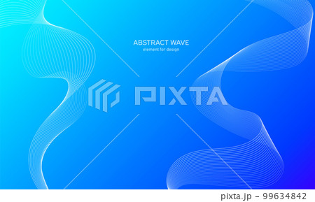 Abstract wave element for design. Digital frequency track equalizer. Stylized line art background. Colorful shiny wave with lines created using blend tool. Curved wavy line, smooth stripe Vector Abstract wave element for design. Digital frequency track equalizer. Stylized line art background. Colorful shiny wave with lines created using blend tool. Curved wavy line, smooth stripe Vector 99634842