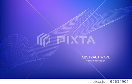 Abstract wave element for design. Digital frequency track equalizer. Stylized line art background. Colorful shiny wave with lines created using blend tool. Curved wavy line, smooth stripe Vector Abstract wave element for design. Digital frequency track equalizer. Stylized line art background. Colorful shiny wave with lines created using blend tool. Curved wavy line, smooth stripe Vector 99634902