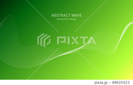Abstract wave element for design. Digital frequency track equalizer. Stylized line art background. Colorful shiny wave with lines created using blend tool. Curved wavy line, smooth stripe Vector 99635025