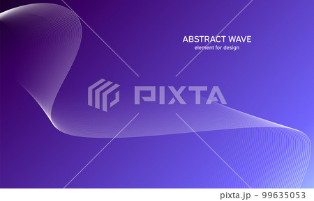 Abstract wave element for design. Digital frequency track equalizer. Stylized line art background. Colorful shiny wave with lines created using blend tool. Curved wavy line, smooth stripe Vector 99635053