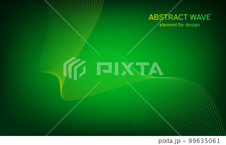 Abstract wave element for design. Digital frequency track equalizer. Stylized line art background. Colorful shiny wave with lines created using blend tool. Curved wavy line, smooth stripe Vector 99635061