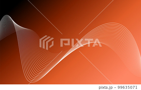 Abstract wave element for design. Digital frequency track equalizer. Stylized line art background. Colorful shiny wave with lines created using blend tool. Curved wavy line, smooth stripe Vector 99635071