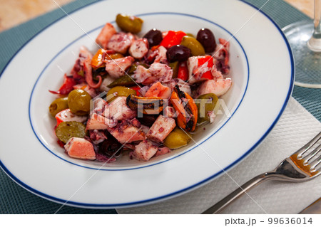 Salpicon de Marisco, cold salad from seafood with vegetables Salpicon de Marisco, cold salad from seafood with vegetables 99636014