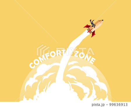Step out of comfort zone. start new business journey concept. 99636913