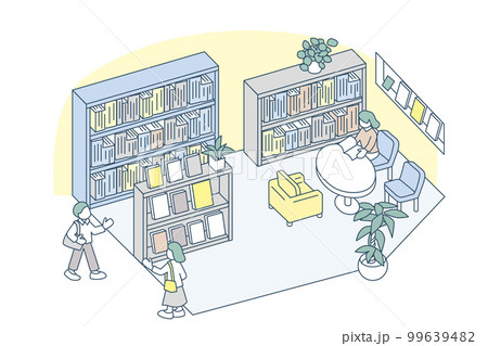 図書館。本を読んだり調べ物をする空間 図書館。本を読んだり調べ物をする空間 99639482