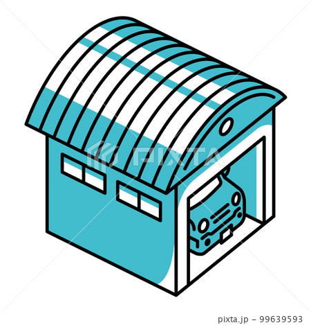 軽自動車が駐車しているガレージ 99639593