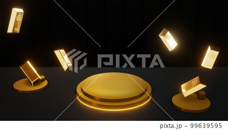 Podium of gold metallic tone color 99639595