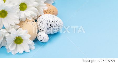 Easter eggs and flower bouquet Easter eggs and flower bouquet 99639754