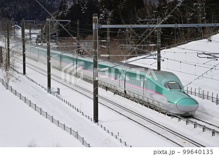 北海道新幹線　湯の里知内（信）－木古内　JR東日本　E5系　U41編成（仙台）　はやぶさ 99640135