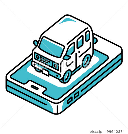 スマートフォンと軽商用車 スマートフォンと軽商用車 99640874