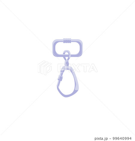 Climbers carbine or carabine clip supply flat vector illustration isolated. 99640994