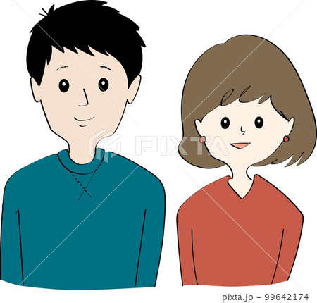 男女　上半身のイラスト 99642174