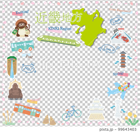 A set of icons of spring specialties sightseeing in the Kinki region of Japan (flat) A set of icons of spring specialties sightseeing in the Kinki region of Japan (flat) 99643403
