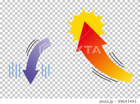 rising and falling arrows 99643491