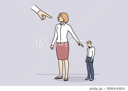 Businesspeople point with finger lay blame on colleague Businesspeople point with finger lay blame on colleague 99644464
