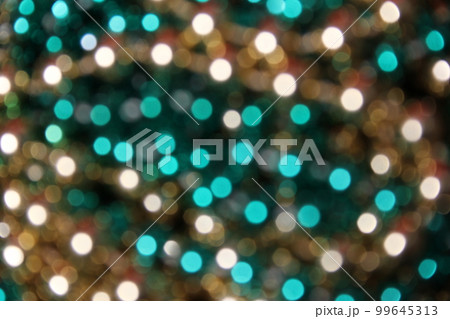 Gold, Green and Blue Abstract Blurred Bokeh Background 99645313