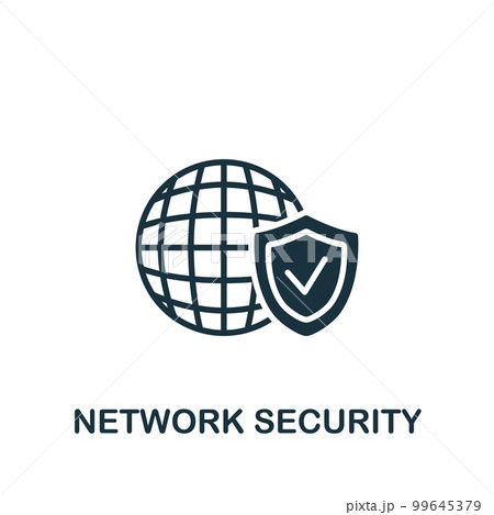 Network security icon. Monochrome simple sign from security collection. Network security icon for logo, templates, web design and infographics. 99645379