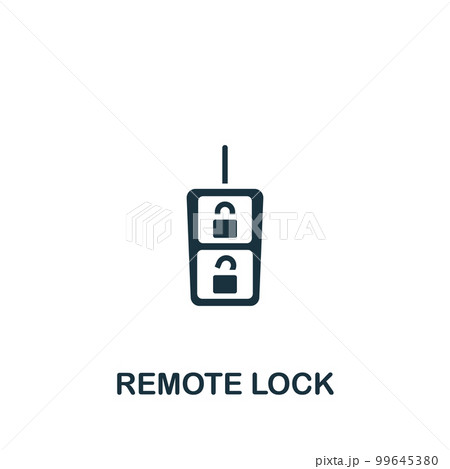 Remote lock icon. Monochrome simple sign from security collection. Remote lock icon for logo, templates, web design and infographics. 99645380