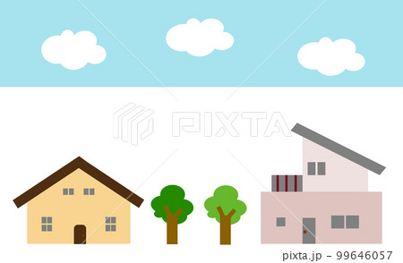平屋建てと二階建ての家 99646057