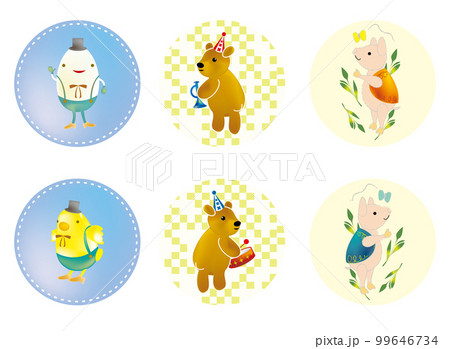 缶バッジピンバッジに使えるグラフィック2かわいいキャラクター 99646734