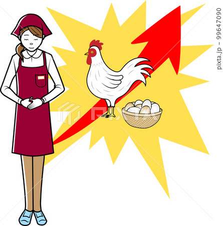 卵の価格高騰をお知らせする店員さん 99647090