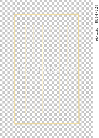 手描きの罫線付きの背景素材 - 縦書き用 - はがき比率･5行 - 薄茶色･ゴールド 99647629