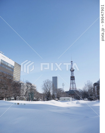 冬の青空とさっぽろテレビ塔（北海道札幌市） 99647901
