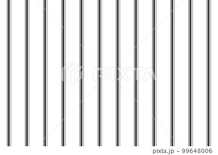 3d prison cage vector illustration. Realistic vertical metal jail bars, iron mesh, closed steel gaol lattice from pipes for arrest and punishment of criminals in jailhouse seamless pattern 99648006