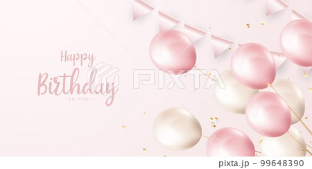 The background celebrates your birthday decorated with beautiful balloons. vector illustration The background celebrates your birthday decorated with beautiful balloons. vector illustration 99648390