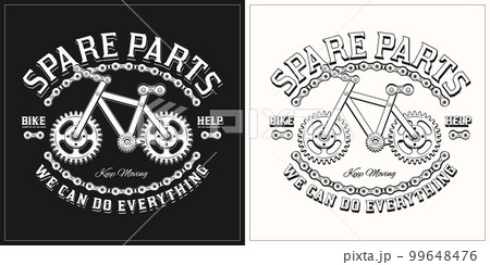Black and white label for repair bicycle service Black and white label for repair bicycle service 99648476