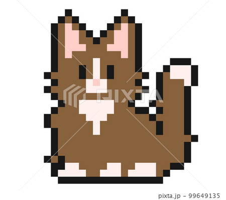 黒に縁取ったノルウェージャン猫の粗めドットイラスト 99649135