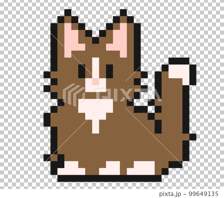 黒に縁取ったノルウェージャン猫の粗めドットイラスト 99649135